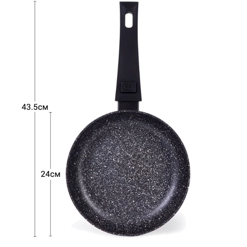Сковорода Fissman FIORE 24x4.9 см (14293): Антипригарне покриття Мраморное