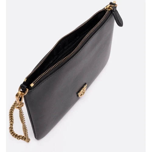 Женский клатч PINKO FLAT CLASSIC VITELLO SETA черный (100455A0F1Z99Q): Застежка Молния