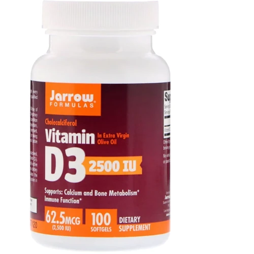 Jarrow Formulas Vitamin D3 Cholecalciferol 2,500 IU 100 Softgels (JRW-29042)