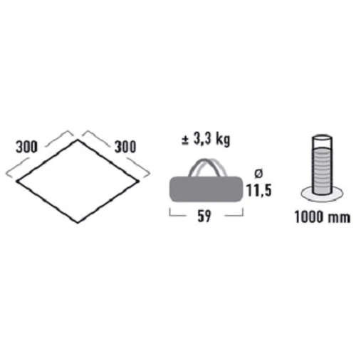 Аксесуар для намету Тент High Peak Tarp 1 (Grey): Габарити 3000x3000 мм