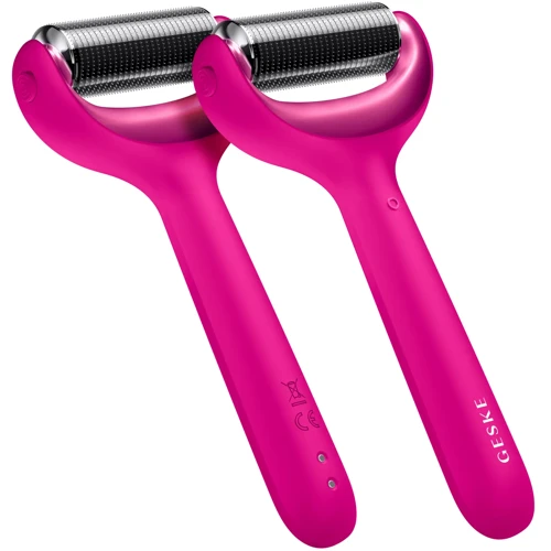 Электронный роллер для лица и тела с микроиглами GESKE MicroNeedle Face&Body Roller 8в1 magenta фото 5
