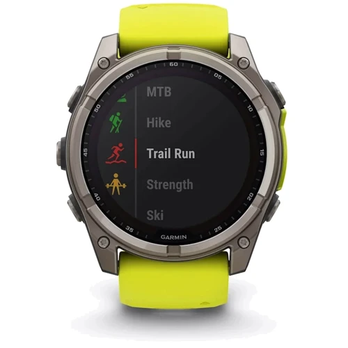 Смарт-часы Garmin Fenix 8 Solar 51mm Sapphire Titanium with Amp Yellow/Graphite Silicone Band (010-02907-21): Материал ремешка Силикон