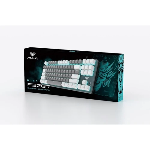 Клавиатура Aula F3287 Keycap KRGD Blue USB UA White/Grey (6948391240688): Количество клавиш 87