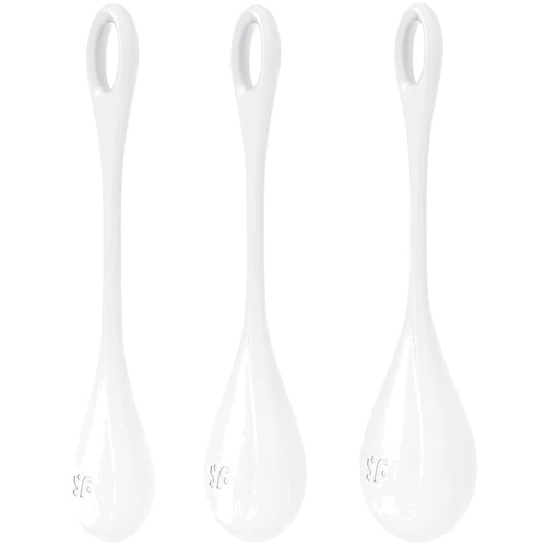 Набор йони бусин Satisfyer Yoni Power 1 White, диаметр 2-2,5-3см, вес 22-46-74гр