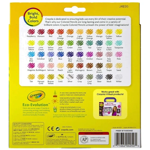 CRAYOLA набір кольорових олівців, 50 шт (68-4050): Кількість кольорів 50