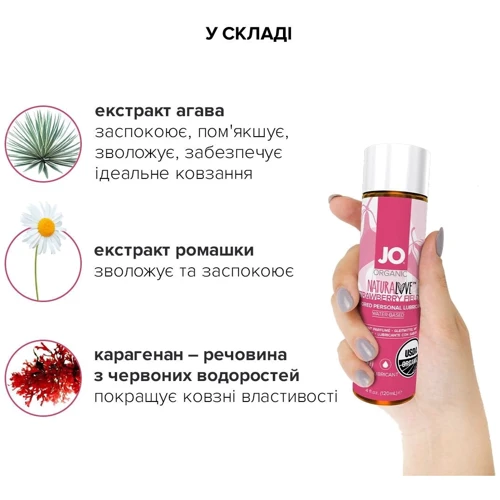 Распродажа!!! Смазка на водной основе System JO NATURALOVE Strawberry (120мл) (cрок 01.08.2024)