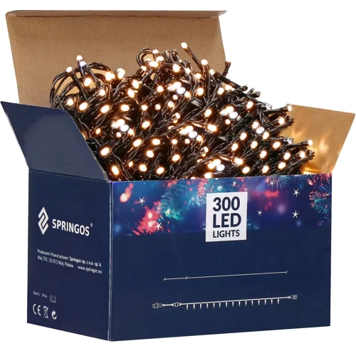 Гирлянда уличная (наружная) Springos 24 м 300 LED + Flash CL0328 Warm White фото 9
