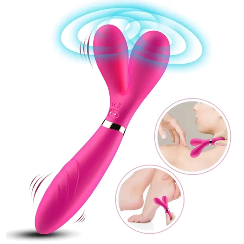 Двусторонний вибростимулятор BOSS Dual-head Massager Y-Wand Pink (BS5200026-1)