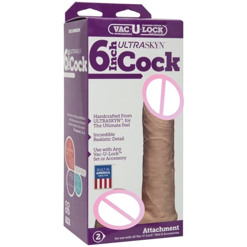 Фаллоимитатор Doc Johnson Vac-U-Lock - 6 Inch Ultraskyn Cock White