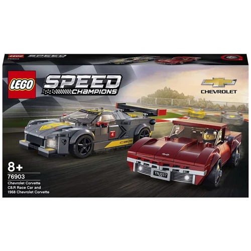 LEGO Speed Champions Chevrolet Corvette C8.R Race Car and 1968 Chevrolet Corvette (76903)