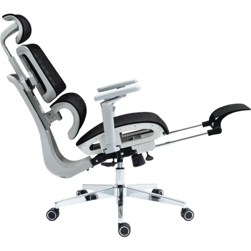 Кресло GT Racer B-2450 White/Black: Оснащение С крестовиной, С колесиками, Подлокотники, Подголовник, Механизм качания