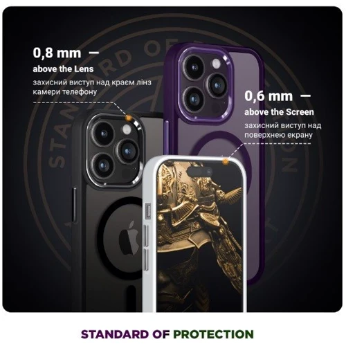 Чехол для iPhone ArmorStandart Unit MagSafe Matte Clear Silver for iPhone 14 Pro (ARM70437): Тип чехла накладка на заднюю часть