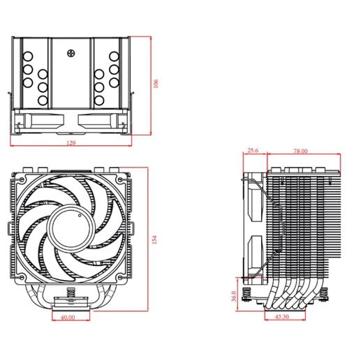 Кулер ID-COOLING SE-226-XT ARGB: Кількість вентиляторів, шт 1