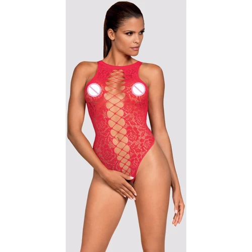 Ажурное боди с открытой спиной Obsessive B120 red S/M/L