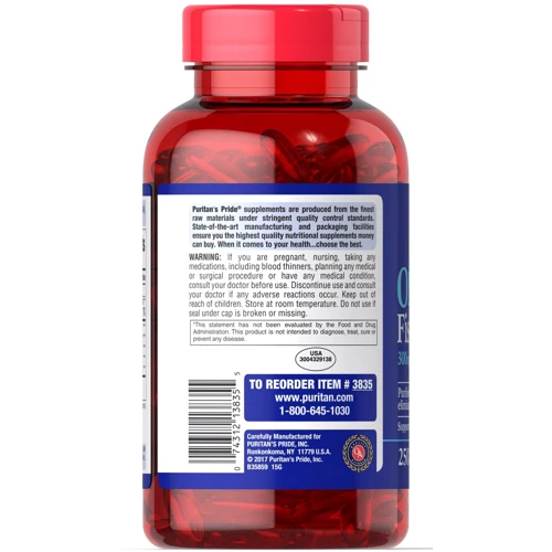 Puritan's Pride Omega-3 Fish Oil 1000 mg 250 caps: Пол Унисекс