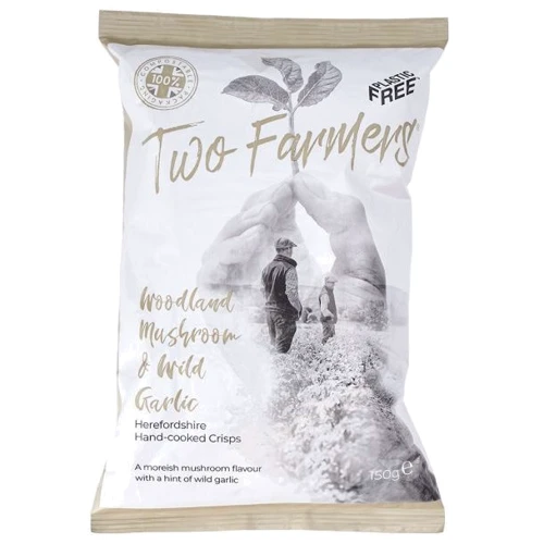Чипсы картофельные Two Farmers Лесные грибы и дикий чеснок 150 г (5060626100381)
