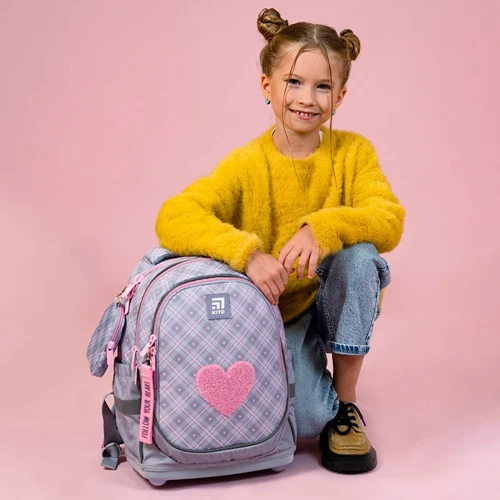 Рюкзак полукаркасный Kite Education 724 Fluffy Heart (K24-724S-1): Возрастная группа от 6 до 10 лет