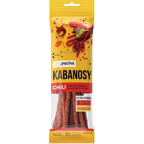 Мясные снеки Дмитрук Kabanosy CHILІ 80 г (4820247142266)