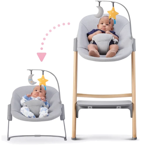Стульчик для кормления с шезлонгом Kinderkraft Igee Calmee Cloudy Grey (KHIGCA00GRY0000)