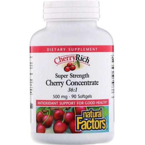 Natural Factors Cherry Concentrate 500 mg Екстракт дикої вишні 90 гелевих капсул