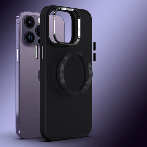 Чехол для iPhone TPU Case Bonbon Metal Style with MagSafe Black for iPhone 16: Тип чехла накладка на заднюю часть
