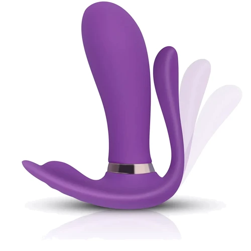 Вибромассажер с анальным и клиторальным стимулятором, и подогревом BOSS Remote wearable vibrator Purple (BS561007-2)