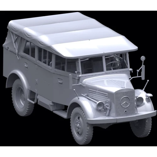 Германский армейский автомобиль L1500A с поднятым тентом, Soft Top, WWII German personnel car(ICM35529) фото 7