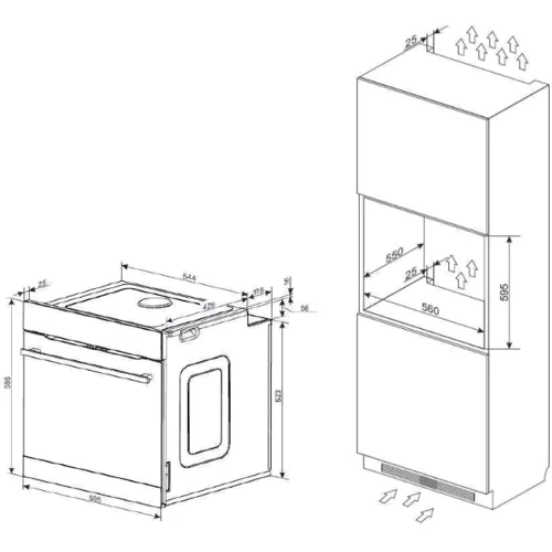 Духовой шкаф электрический Amica ED87669BA: Класс энергопотребления A+