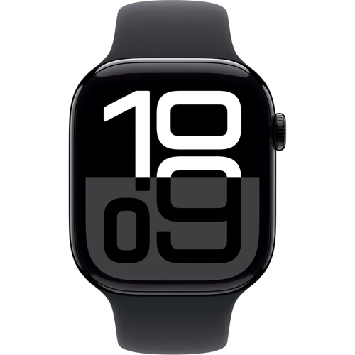 Apple Watch Series 10 46mm GPS + Cellular Jet Black Aluminium Case with Black Sport Band - M/L (MWY43)