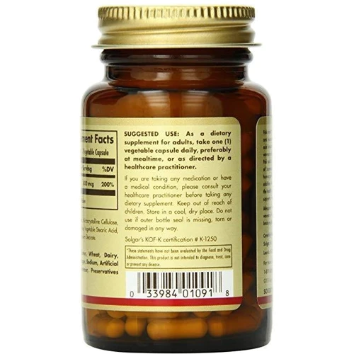Solgar Folic Acid 800 mcg Vegetable 100 Capsules: Форма выпуска Капсулы