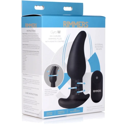 Анальная пробка с вибрацией Rimmers Gyro-M Rimming Plug (черный)