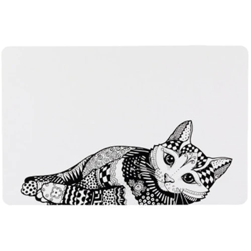 Килимок Trixie Zentangle під миски для котів 44х28 см білий / чорний (4011905247885)
