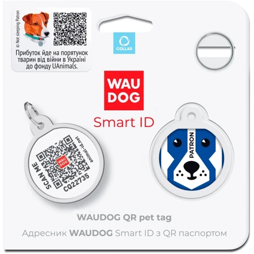 Адресник металлический WAUDOG Smart ID c QR паспортом рисунок Патрон 25 мм (625-4025): Тип Аксессуары к ошейникам