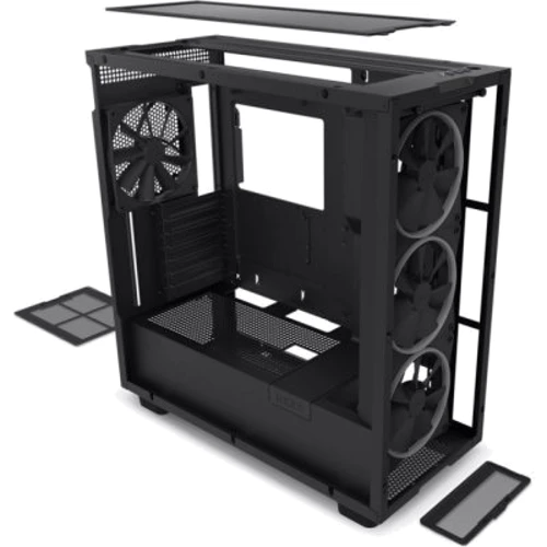 Корпус NZXT H7 v1 2022 Elite Edition All Black (CM-H71EB-01): Матеріал передній панелі Скло