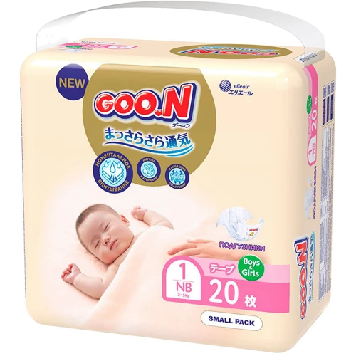 Підгузки GOO.N Premium Soft для новонароджених до 5 кг, 1 (NB), 20 шт фото 8