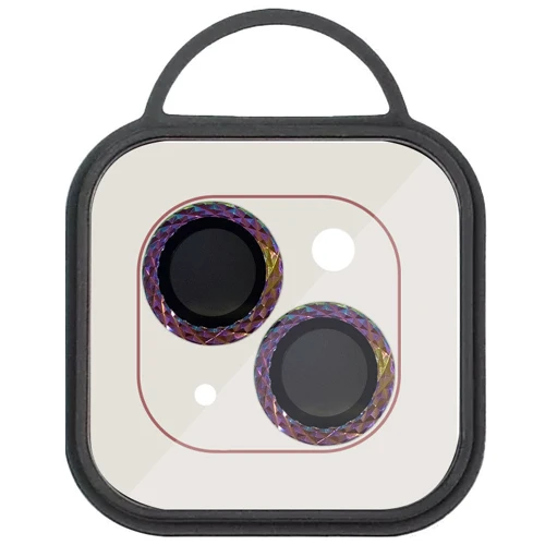 Защитное стекло для iPhone Epik Metal Shine Lilac/Rainbow for Camera iPhone 15 / 15 Plus: Тип защиты экрана на камеру