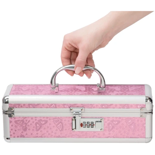 Кейс для хранения секс-игрушек Powerbullet - Lockable Vibrator Case Pink с кодовым замком