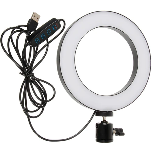 Кольцевая лампа LiveStream 16см без держателя, на треноге Черный