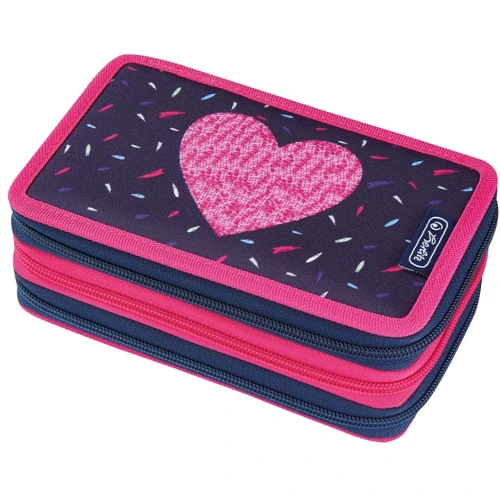 Пенал з наповненням 31 предмет Herlitz Triple Tropical Heart (50026210)