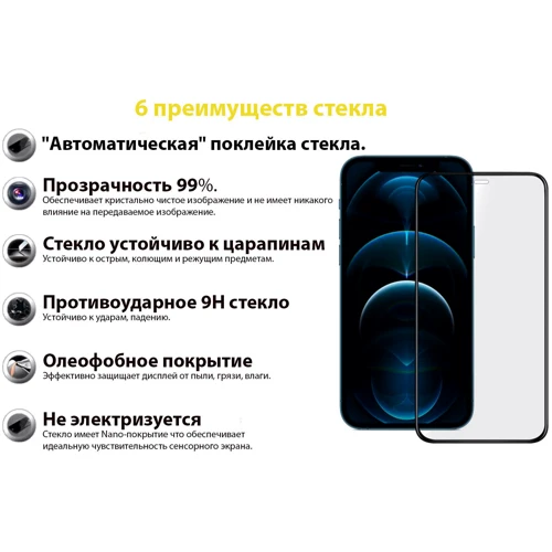 Защитное стекло для iPhone BeCover Tempered Glass Black for iPhone 13 mini (706665): Тип аксессуара защитное стекло