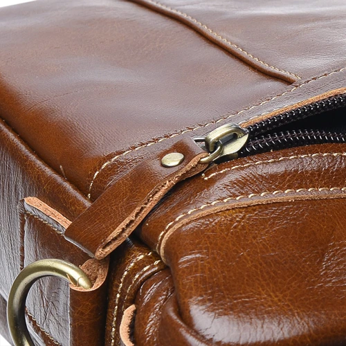 Мужская сумка планшет Borsa Leather коричневая (K15027-brown): Фактура Матовая, Гладкая