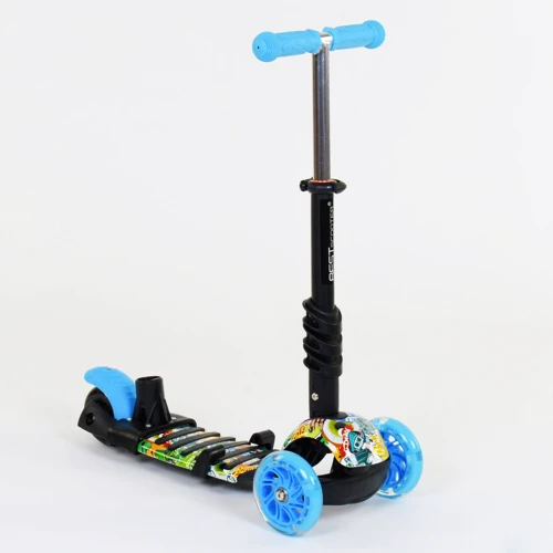 Самокат 5в1 Best Scooter (PU колеса с подсветкой) Абстракция Multicolor (74068): Конструкция рамы цельная