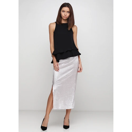 Спідниця H & M 4504554 40 срібляста олівець подовжена міді