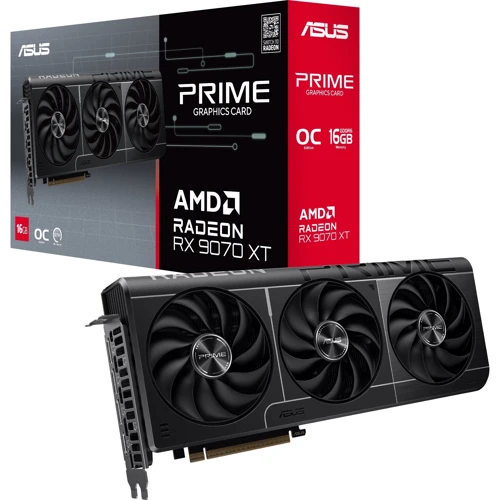 Відеокарта ASUS PRIME Radeon RX 9070 XT OC Edition 16GB GDDR6 (PRIME-RX9070XT-O16G): Обсяг пам'яті, Гб 16