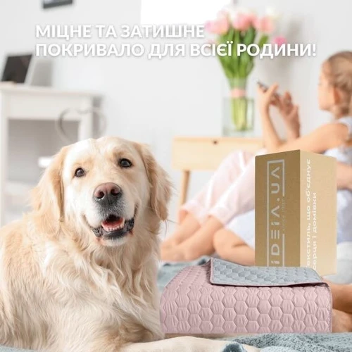 Покривало IDEIA Silhouette двостороння м'ята 240х260 см (4820227287710)