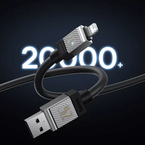 Кабель Baseus USB Cable to Lightning CoolPlay Series Fast Charging 2.4A 2m Black (CAKW000501) фото 12