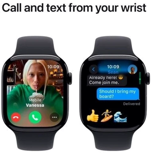 Apple Watch Series 10 GPS 46mm Jet Black Aluminium Case with Black Sport Band - M/L (MWWQ3) Approved Вітринний зразок фото 3
