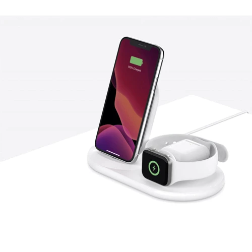 Зарядний пристрій Belkin Wireless Charger Base Station White (WIZ001VFWH) for Apple iPhone and Apple Watch фото 5