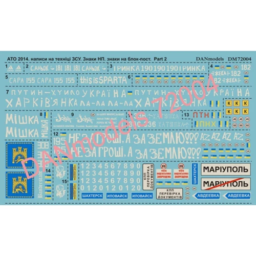 Декаль DAN models ATO Восточная Украина 2014, Часть II (DAN72004)