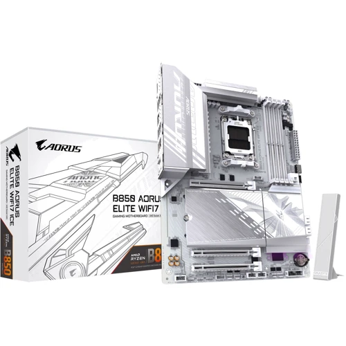 GIGABYTE B850 AORUS ELITE WIFI7 ICE UA: Оперативная память 4xDDR5 8200 МГц, до 256 ГБ